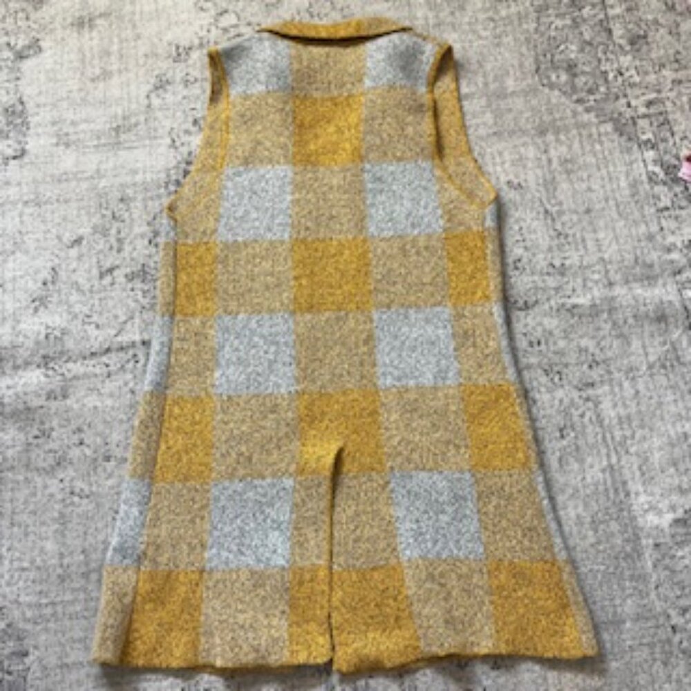 🧡3/15 Monteau Los Angeles Long Sweater Vest Cardigan Women's M - Picture 8 of 9